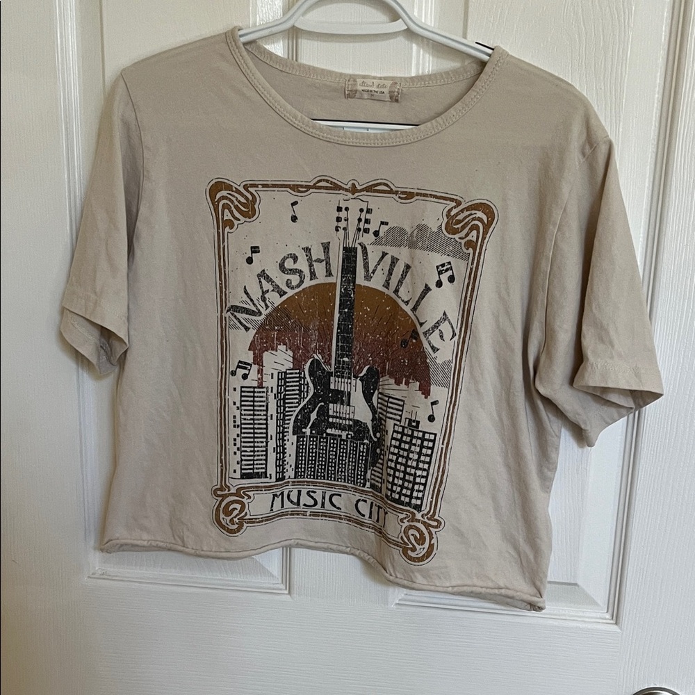 Altar'd State Tan Nashville Music City Crop Top